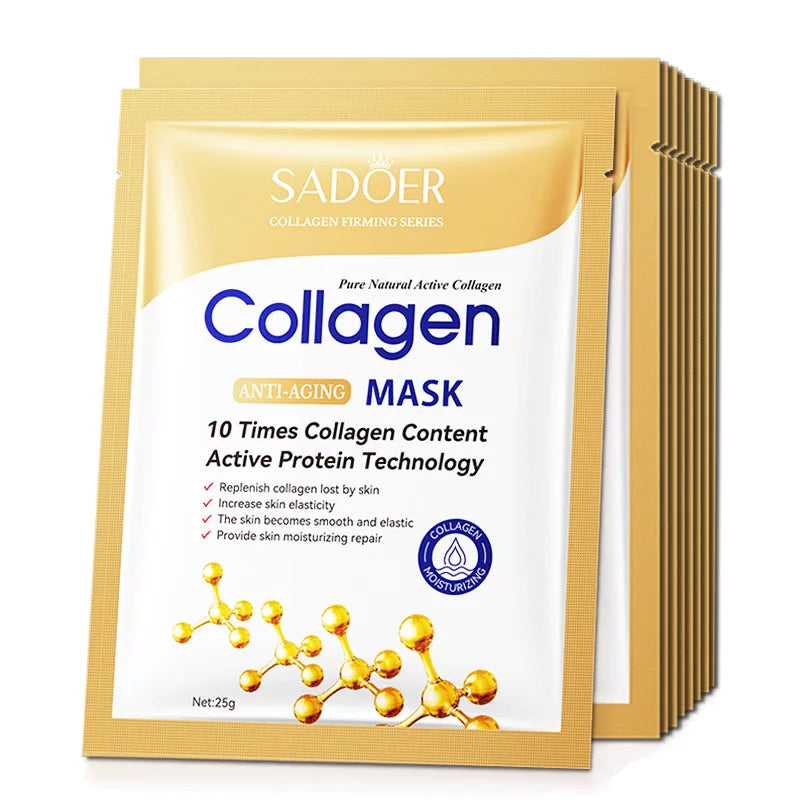 Collagen Gesichtsmaske – Anti-Aging & Feuchtigkeitsspendend | 10 Stück