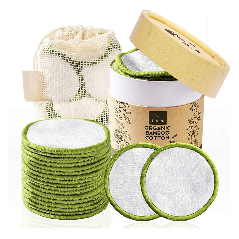20PCS Reusable Makeup Remover Pads With Laundry Bag Reusable Cotton Pad Natural Konjac Facial Sponge For All Skin Types Washable
