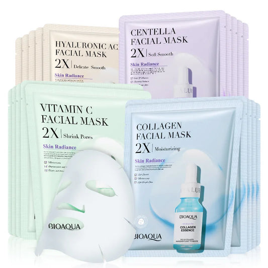 BIOAQUA Centella Collagen Gesichtsmaske – Feuchtigkeit & Strahlende Haut | 4/8/12 Stück