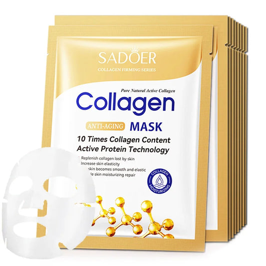 Collagen Gesichtsmaske – Anti-Aging & Feuchtigkeitsspendend | 10 Stück